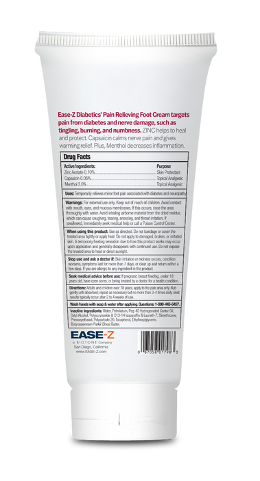 EASE-Z Diabetics' Pain Relieving Foot Cream - 3 oz