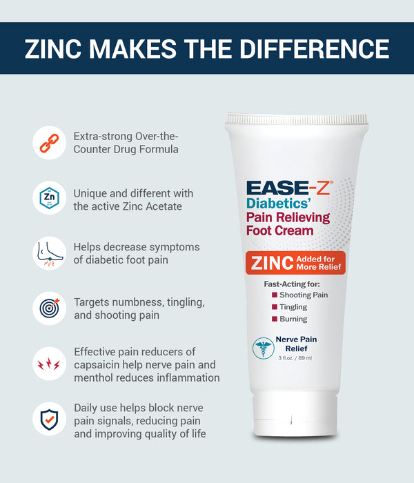 EASE-Z Diabetics' Pain Relieving Foot Cream - 3 oz